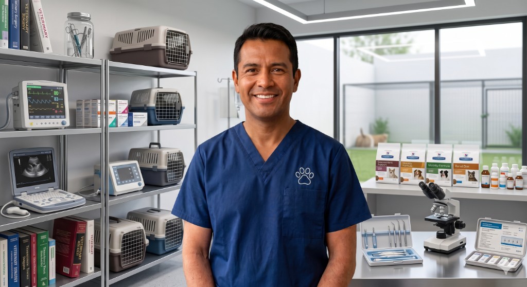 Veterinario en consultorio