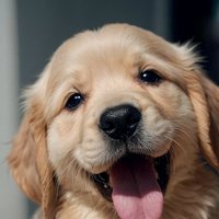 Cachorro golden sonriendo